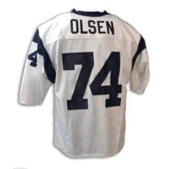 Merlin Olsen Jersey Los Angeles Rams Vintage Style Custom Throwback Football White