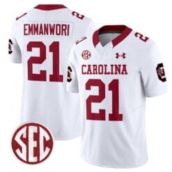 Nick Emmanwori Jersey #21 South Carolina Gamecocks Football 1980 Throwback Vapor Limited White