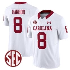 Nyck Harbor Jersey #8 South Carolina Gamecocks Football 1980 Throwback Vapor Limited SEC Patch White