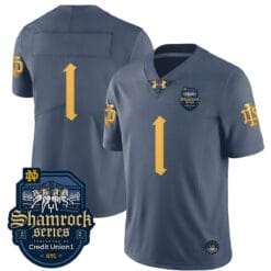 Notre Dame #1 Jersey Number Shamrock Series 2024 College Football Stitched