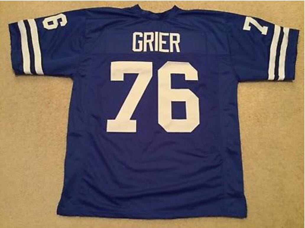Rosie Grier Jersey Los Angeles Rams Custom Throwback Football Blue