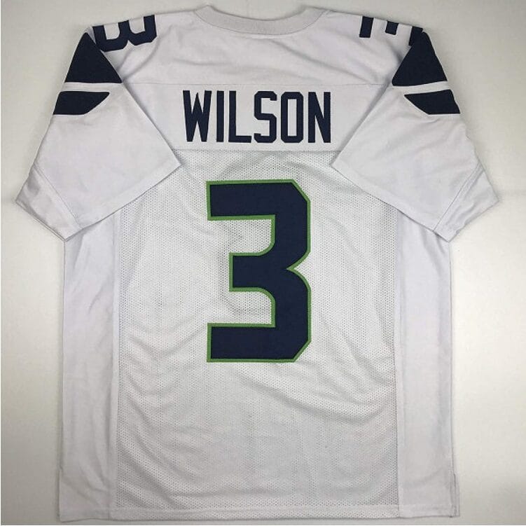 Russell Wilson Jersey Seattle Seahawks Custom Throwback Football White