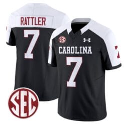 Spencer Rattler Jersey #7 South Carolina Gamecocks Football 1980 Throwback Vapor Limited SEC Patch Black Alternate