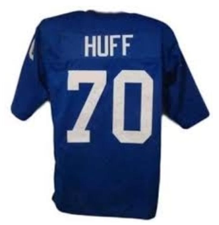 Sam Huff Jersey New York Giants Custom Throwback Football Solid Blue