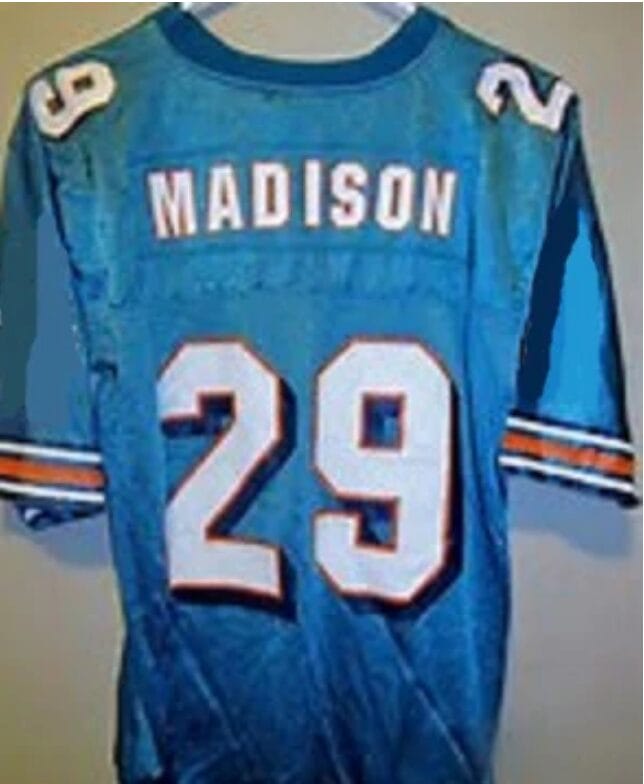 Sam Madison Jersey Miami Dolphins Custom Throwback Football