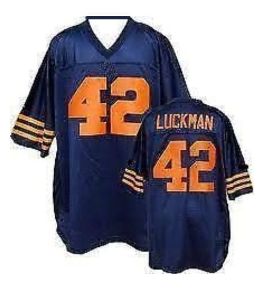 Sid Luckman Jersey Chicago Bears Custom Throwback Football Orange Number