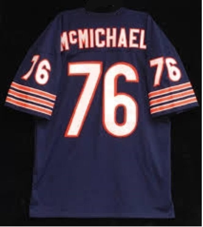 Steve McMichael Jersey Chicago Bears Custom Throwback Football Navy