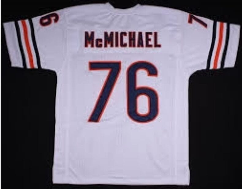 Steve McMichael Jersey Chicago Bears Custom Throwback Football White