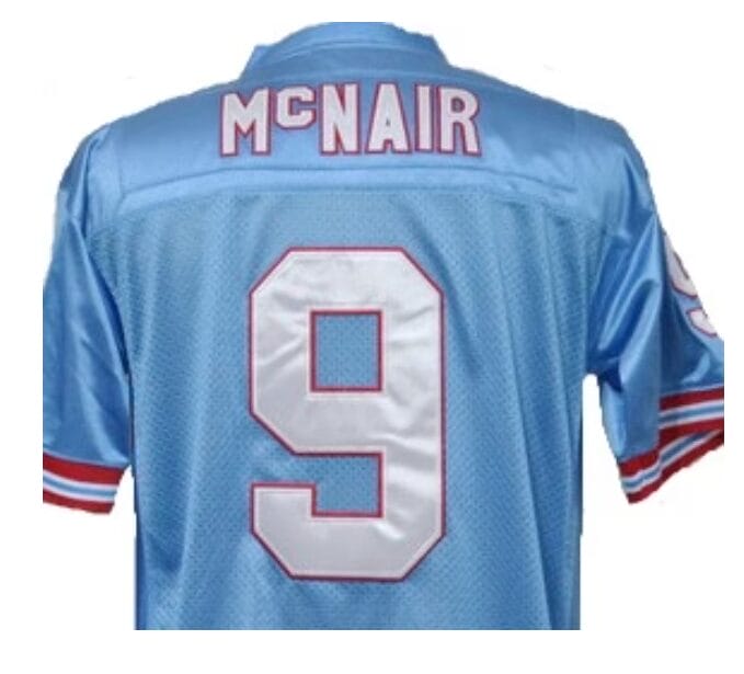 Steve McNair Jersey Tennessee Titans Custom Throwback Football BLue