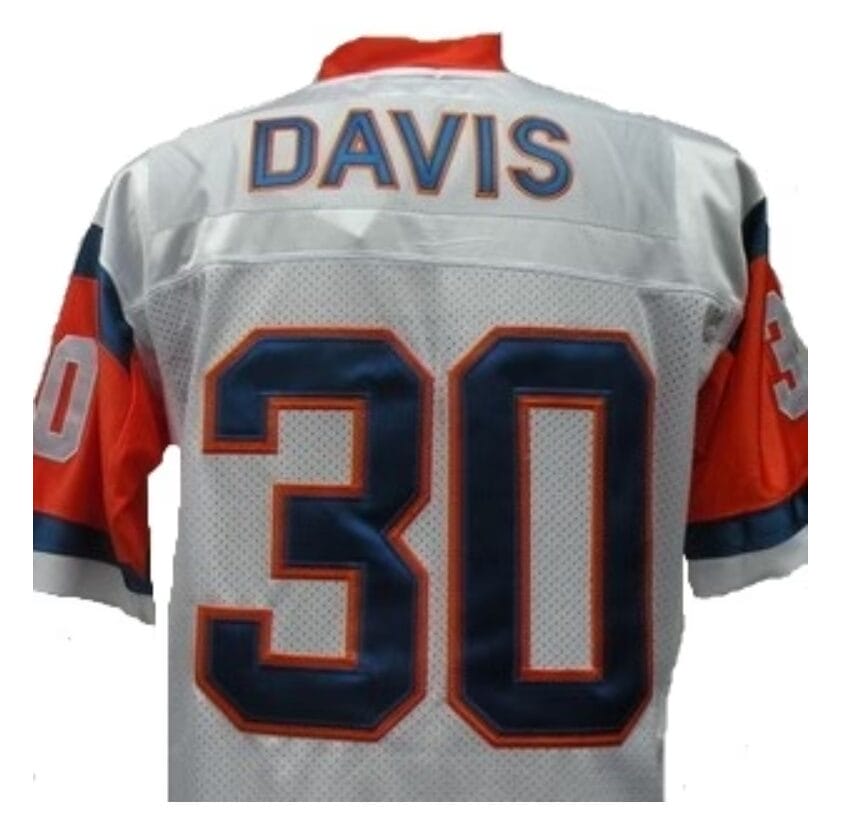 Terrell Davis Jersey Denver Broncos Custom Throwback Football White