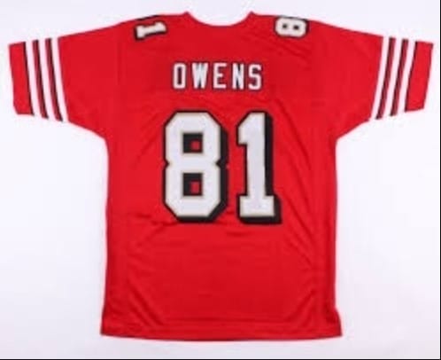 Terrell Owens Jersey San Francisco 49ers Custom Throwback Football Red