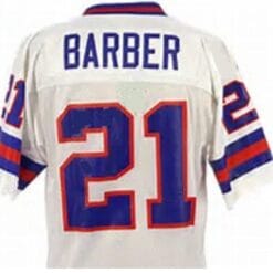 Tiki Barber Jersey New York Giants Custom Throwback Football White Blue Number