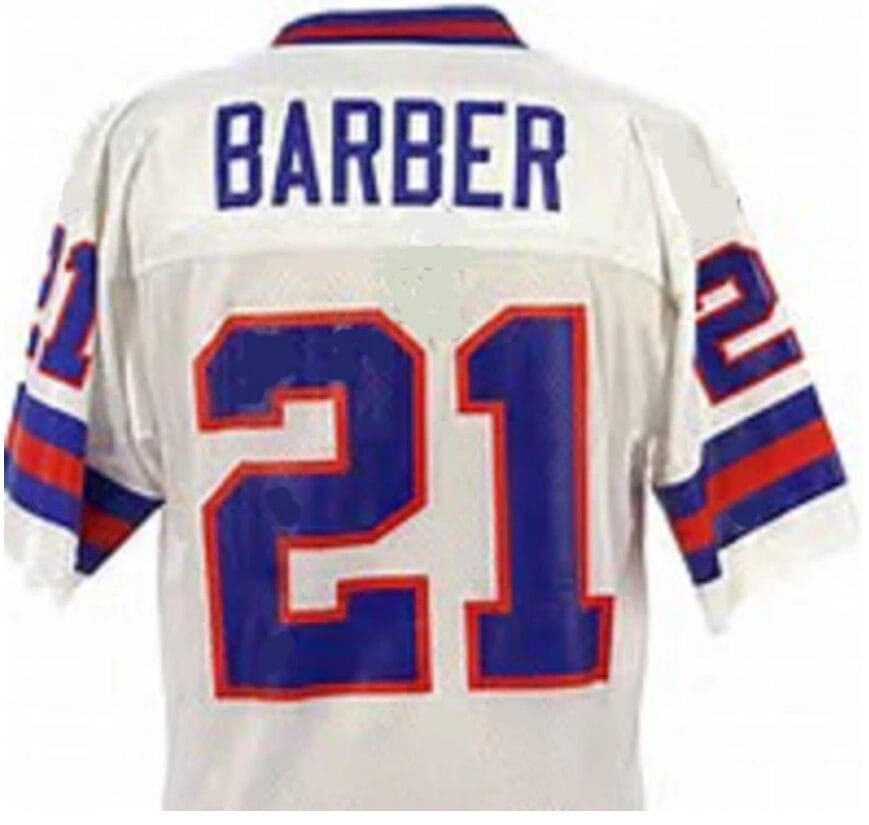 Tiki Barber Jersey New York Giants Custom Throwback Football White Blue Number