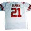 Tiki Barber Jersey New York Giants Custom Throwback Football White Red Number