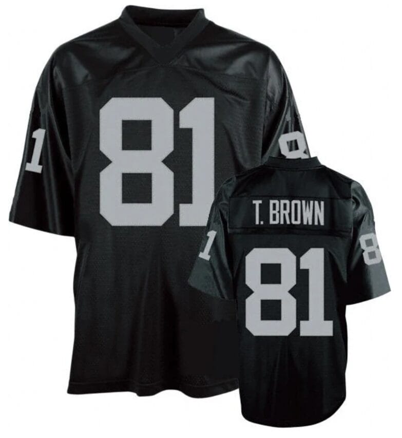 Tim Brown Jersey Oakland Raiders Custom Throwback Football Black