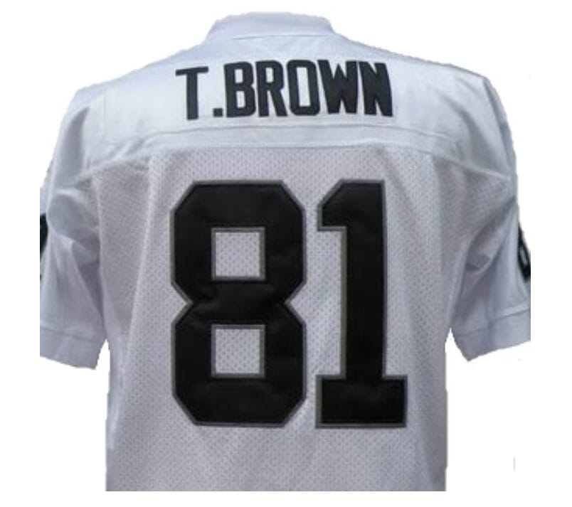 Tim Brown Jersey Oakland Raiders Custom Throwback Football White