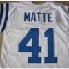 Tom Matte Jersey Baltimore Colts Custom Throwback Football White