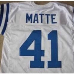 Tom Matte Jersey Baltimore Colts Custom Throwback Football White