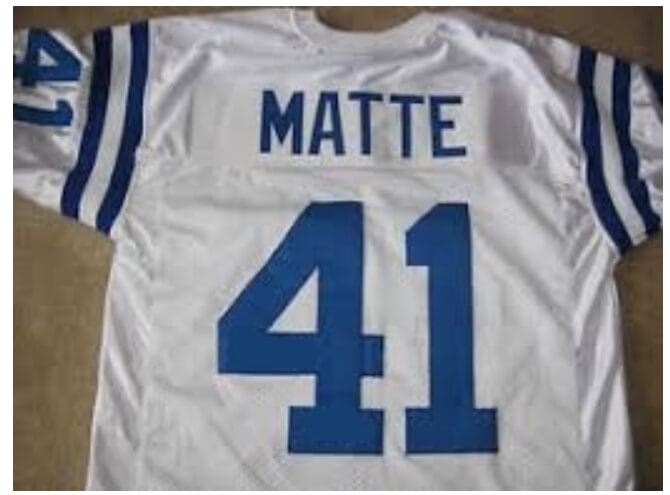 Tom Matte Jersey Baltimore Colts Custom Throwback Football White
