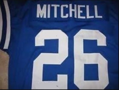 Tom Mitchell Jersey Baltimore Colts Custom Throwback Football Blue