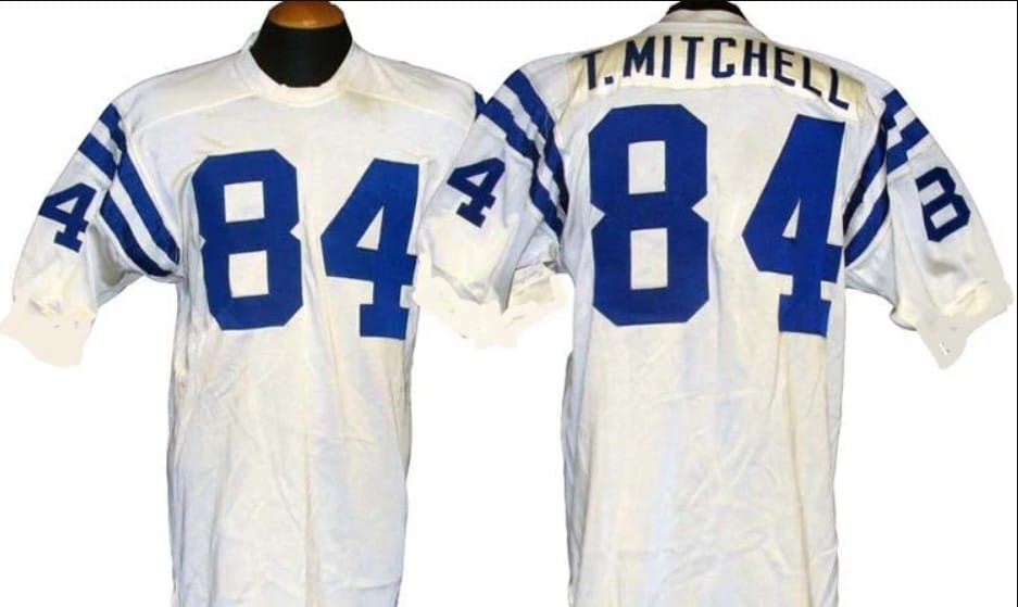 Tom Mitchell Jersey Baltimore Colts Custom Throwback Football White