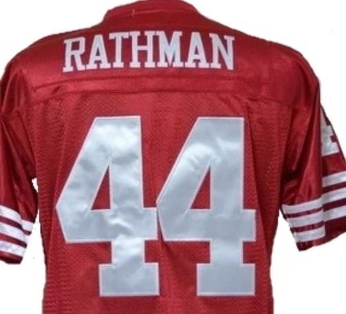 Tom Rathman Jersey San Francisco 49ers Custom Throwback Football Red