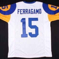 Vince Ferragamo Jersey Los Angeles Rams Custom Throwback Football White