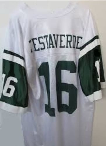 Vinny Testaverde Jersey New York Jets Custom Throwback Football White