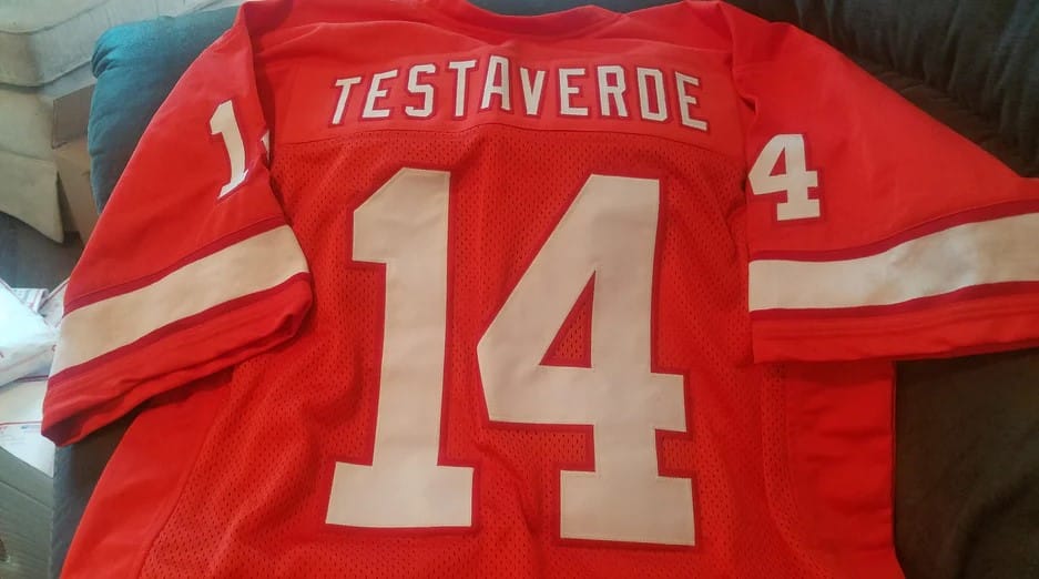 Vinny Testaverde Jersey Tampa Bay Buccaneers Custom Throwback Football Red