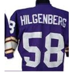 Wally Hilgenberg Jersey Minnesota Vikings Custom Throwback Football