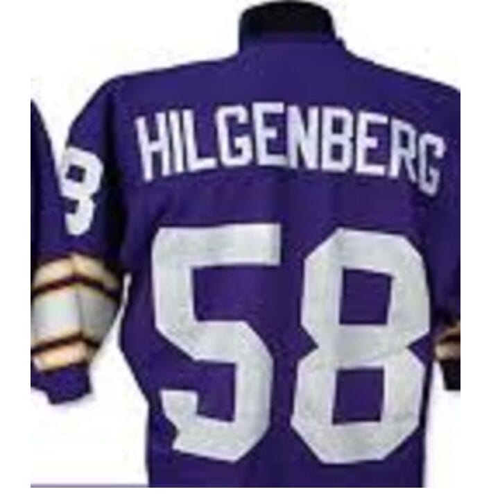 Wally Hilgenberg Jersey Minnesota Vikings Custom Throwback Football
