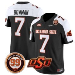 Alan Bowman Jersey #7 Oklahoma State Cowboys Leslie O'neal Patch Vapor Limited College Football Stitched Black Alternate