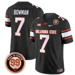 Alan Bowman Jersey #7 Oklahoma State Cowboys Leslie O'neal Patch Vapor Limited College Football Stitched Black