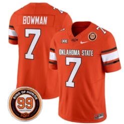 Alan Bowman Jersey #7 Oklahoma State Cowboys Leslie O'neal Patch Vapor Limited College Football Stitched Orange