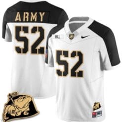 Austin Hill Jersey #52 Army Black Knights Jersey Rocky The Bulldog Patch Vapor Limited College Football Stitched White Alternate