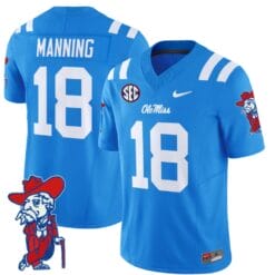 Archie Manning Jersey #18 Ole Miss Rebels Vapor Limited College Football Stitched Powder Blue
