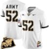 Austin Hill Jersey #52 Army Black Knights Jersey Rocky The Bulldog Patch Vapor Limited College Football Stitched White