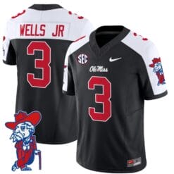 Antwane Wells Jr Jersey #3 Ole Miss Rebels Vapor Limited College Football Stitched Black Alternate
