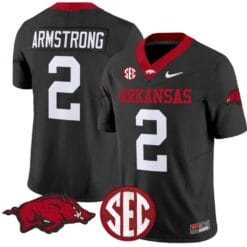 Andrew Armstrong Jersey #2 Arkansas Razorbacks Vapor Limited College Football Stitched Black