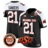 Barry Sanders Jersey #21 Oklahoma State Cowboys Leslie O'neal Patch Vapor Limited College Football Stitched Black Alternate