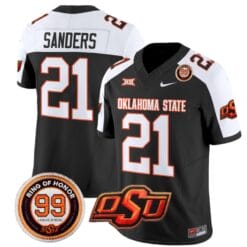 Barry Sanders Jersey #21 Oklahoma State Cowboys Leslie O'neal Patch Vapor Limited College Football Stitched Black Alternate