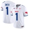 Brashard Smith Jersey #1 SMU Mustangs Icy College Football Vapor Limited White