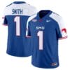 Brashard Smith Jersey #1 SMU Mustangs Icy College Football Vapor Limited Blue Alternate