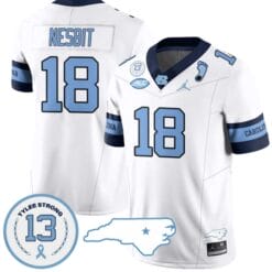 Bryson Nesbit Jersey #18 North Carolina Tar Heels Vapor College Football Stitched Alternate White