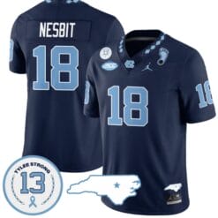 Bryson Nesbit Jersey #18 North Carolina Tar Heels Vapor College Football Stitched Navy