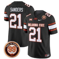 Barry Sanders Jersey #21 Oklahoma State Cowboys Leslie O'neal Patch Vapor Limited College Football Stitched Black
