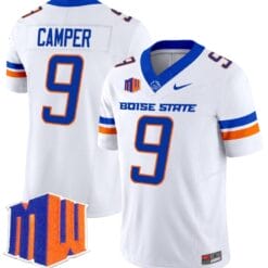 Cameron Camper Jersey #9 Boise State Broncos Vapor Limited College Football Stitched White