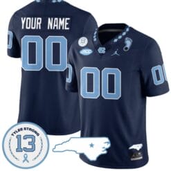 Custom North Carolina Tar Heels Jersey Name and Number Vapor College Football Stitched Navy