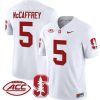 Christian McCaffrey Jersey #5 Stanford Cardinal Vapor Limited College Football Stitched White