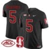 Christian McCaffrey Jersey #5 Stanford Cardinal Vapor Limited College Football Stitched Black